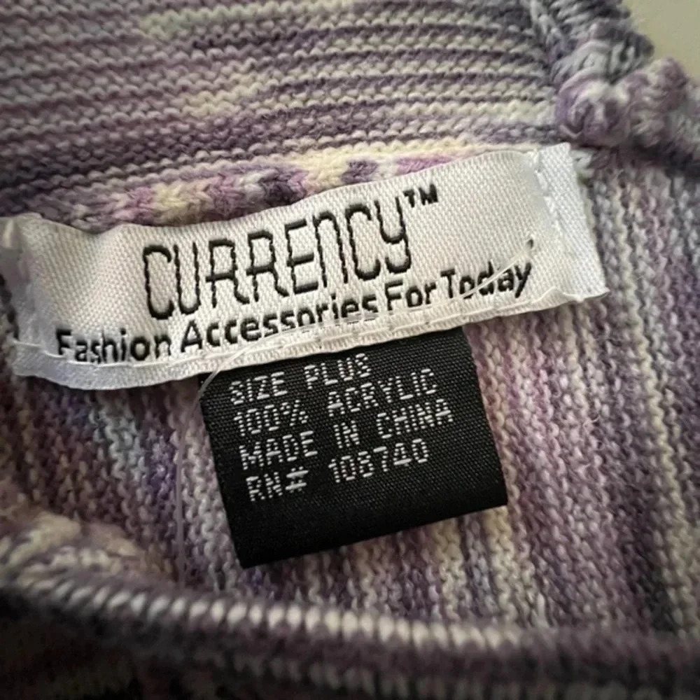 Currency Purple and White Asymmetrical Poncho/Cape - Picture 3 of 3